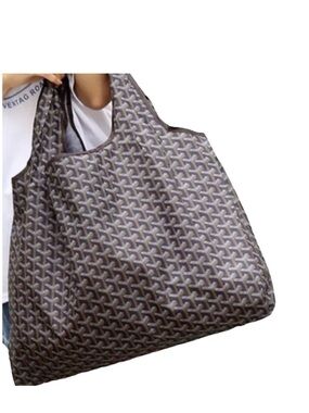 Stylish, Designer Print Reusable, Foldable Shopping Tote Bag - Black Design